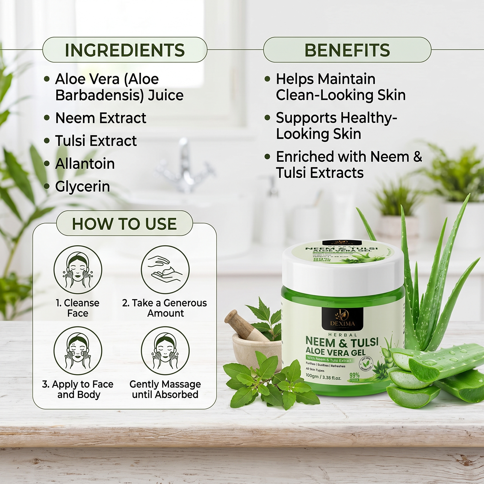 Neem & Tulsi Aloe Vera Gel 100 GM