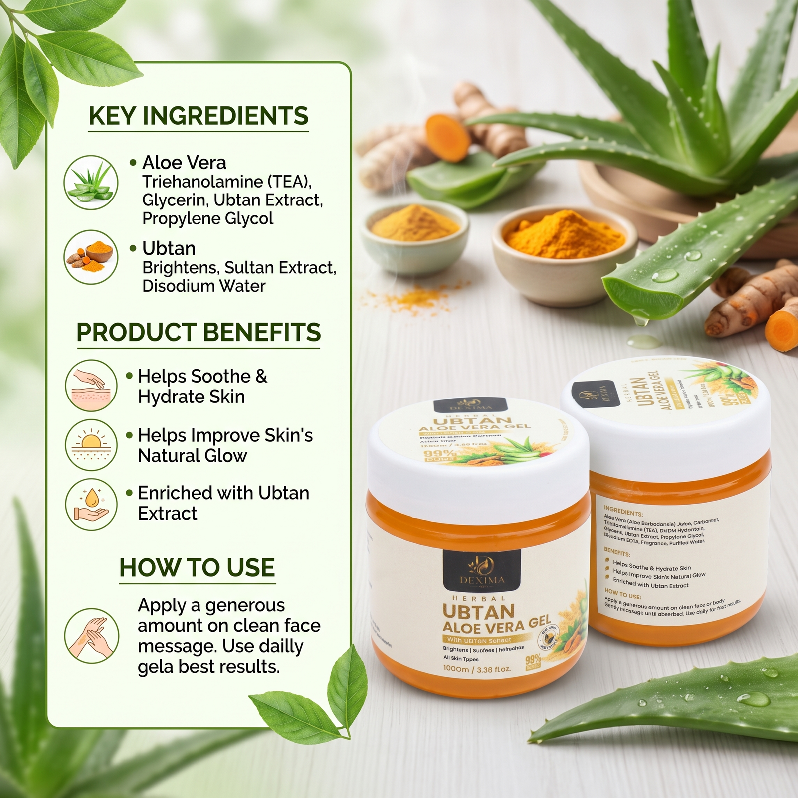 Ubtan Aloe Vera Gel 100 GM (Pack of 2)