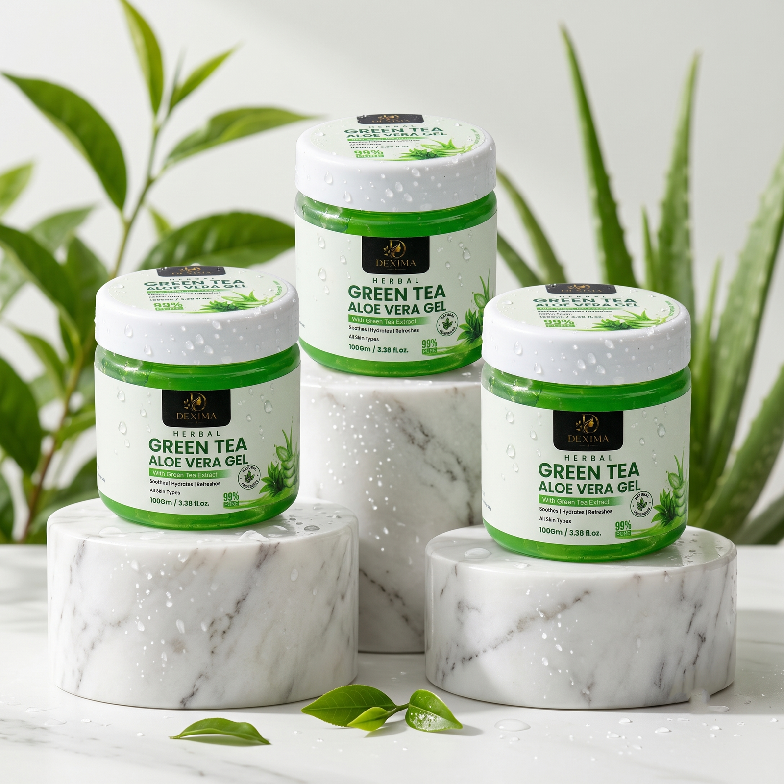 Green Tea Aloe Vera Gel 100 GM (Pack of 3)