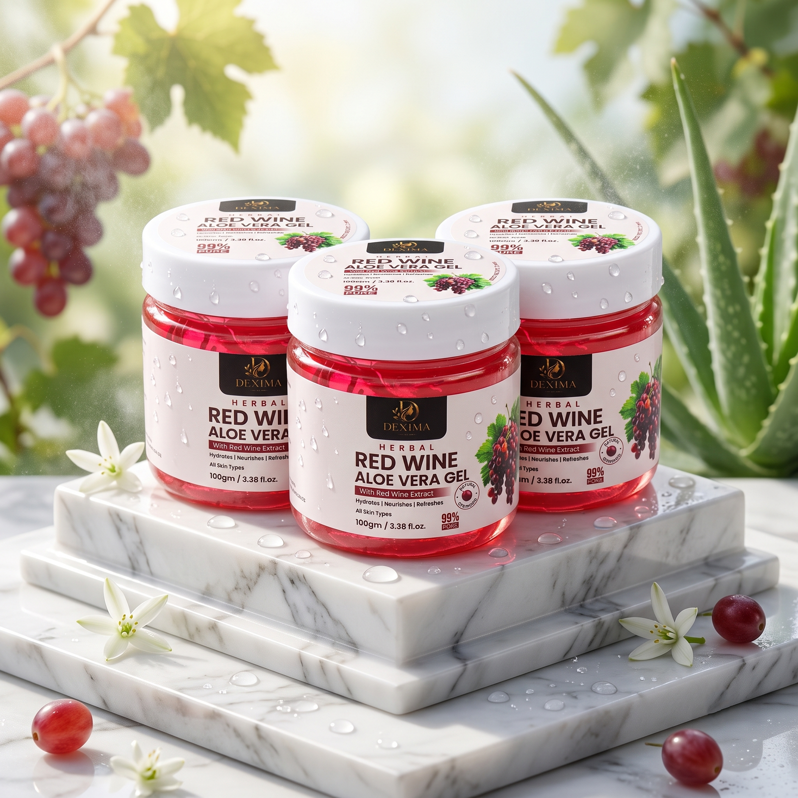 Red Wine Aloe Vera Gel 100 GM (Pack of 3)