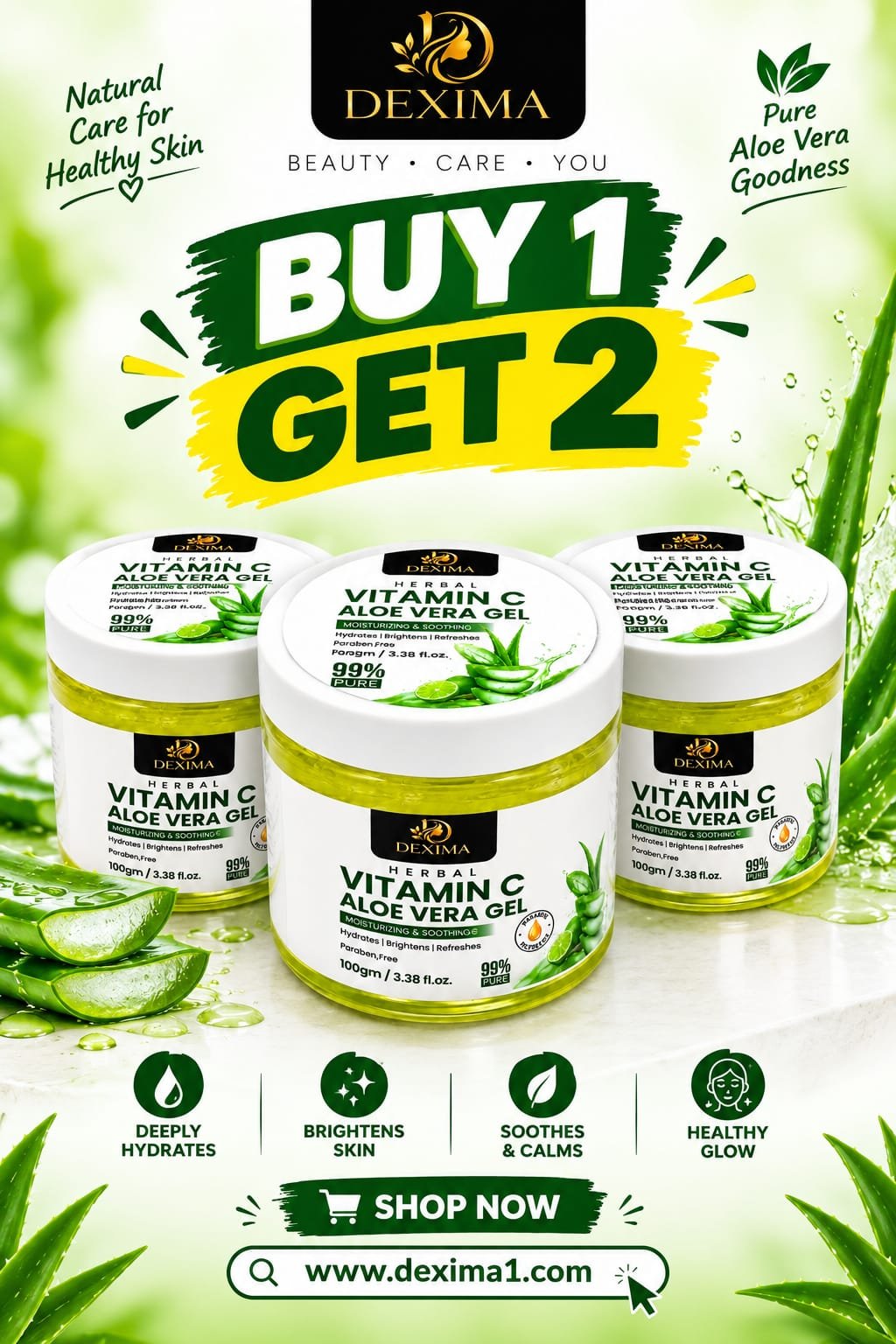 Vitamin C Aloe Vera Gel 100 GM Buy1 Get 2